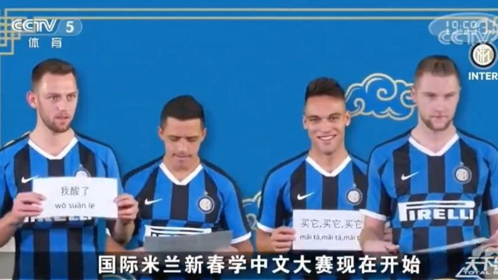La divertida felicitación del Inter del año nuevo Chino. Captura/Inter