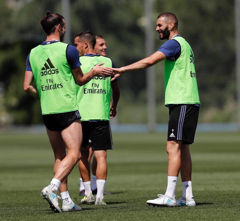 Los dos futbolistas del Madrid siguen trabajando de cara al último partido de competición. Benzema