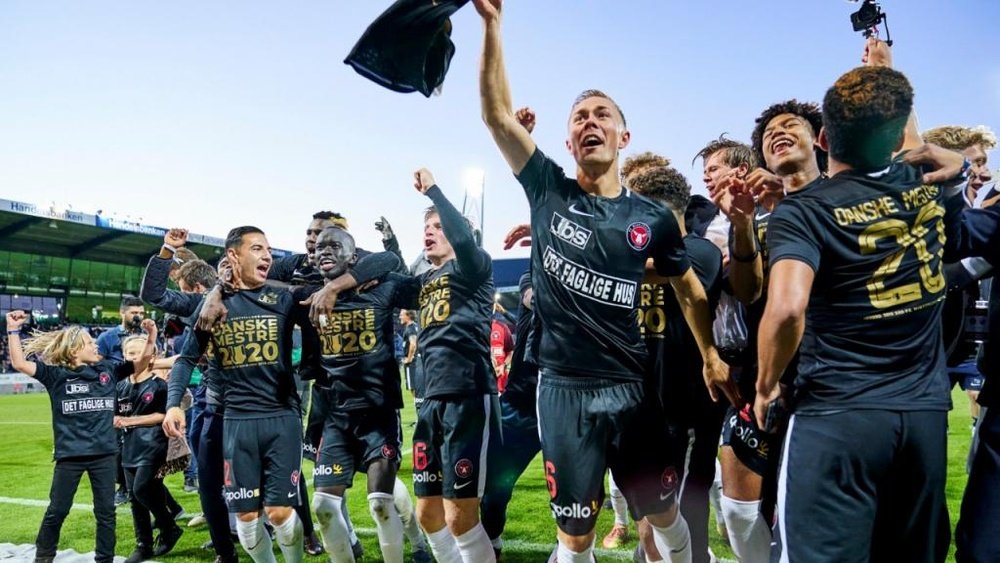El Midtjylland sumó su tercer título liguero. Twitter/fcmidtjylland