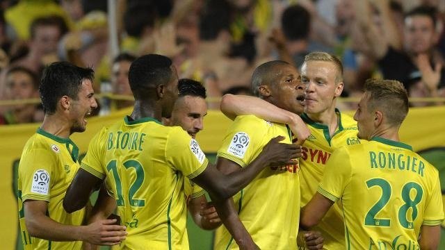 Los jugadores del Nantes celebran un gol. Twitter