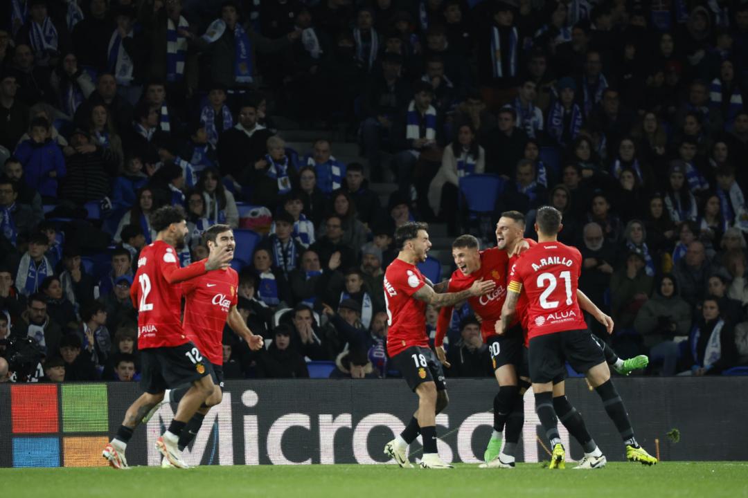 Los jugadores del Mallorca celebran un gol