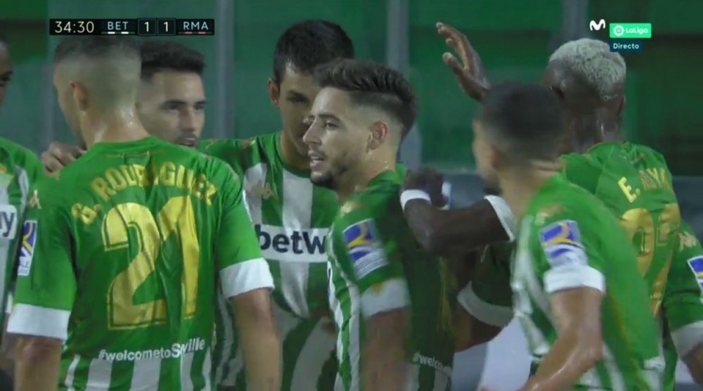 Betis' celebrate after scoring. Screenshot/MovistarLaLiga