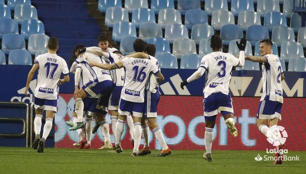 Álex Alegría anotó contra el Tenerife su primer gol con el Real Zaragoza. LaLiga