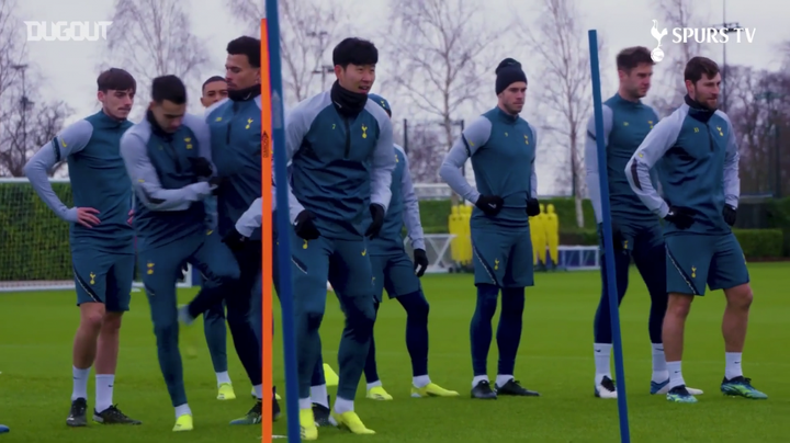 VÍDEO: el Tottenham entrenó antes de viajar a Budapest