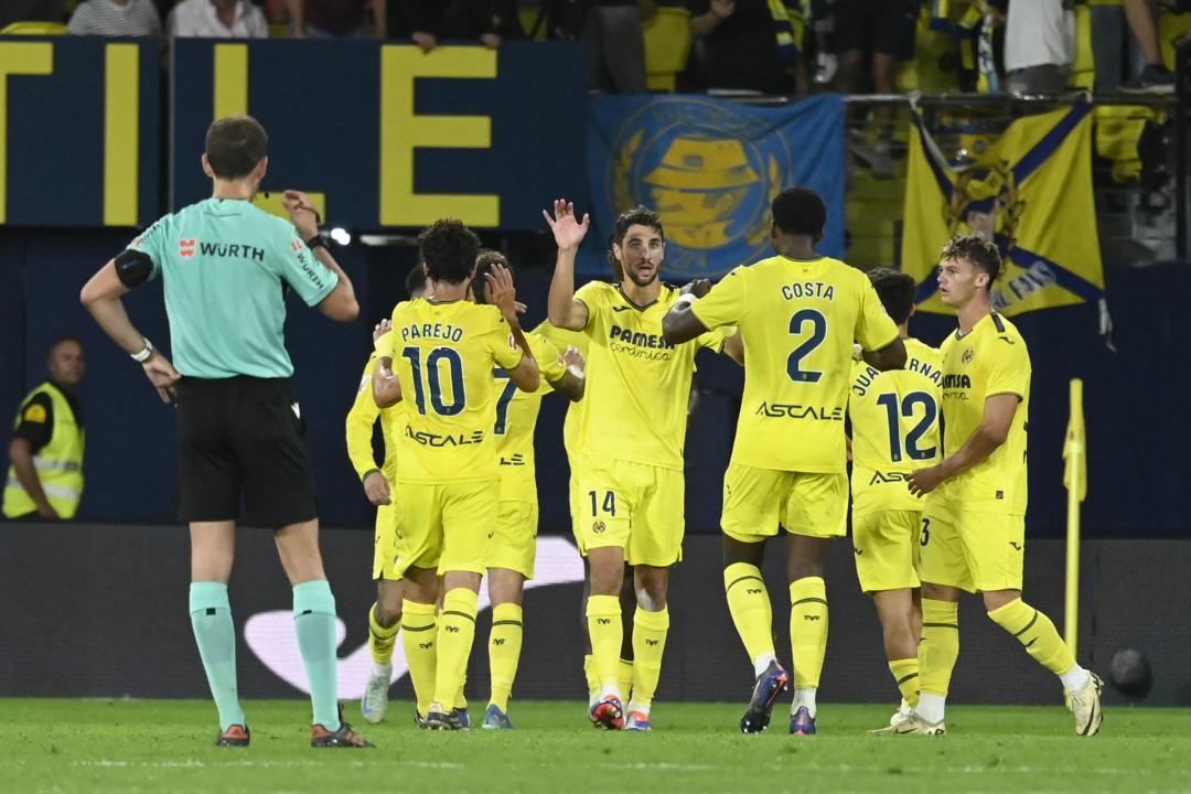 El Villarreal celebra la victoria ante Las Palmas
