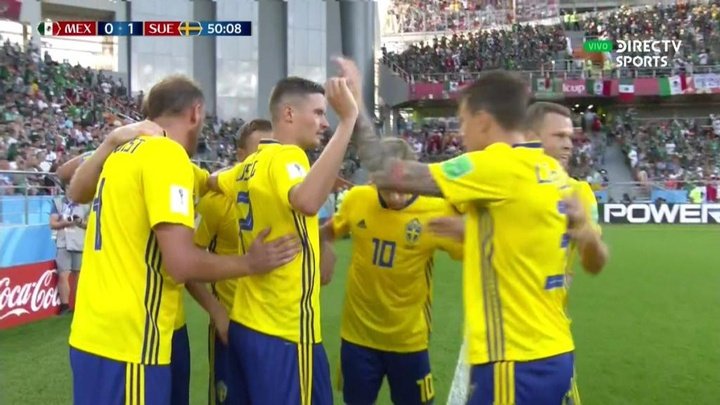 Augustinsson's first international goal propelled Sweden to the knockouts