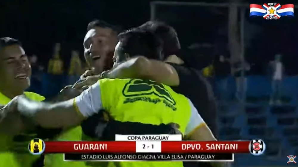 Guaraní celebró su pase a las semifinales de la Copa Paraguay. Captura/Futb
