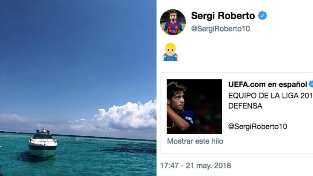 Roberto couldn't understand why he didn't make the Spain squad. Captura/SergiRoberto10