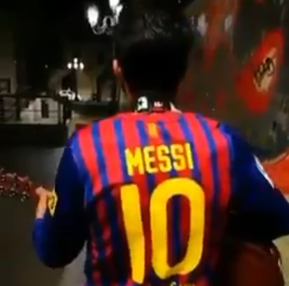 Lucas Castro ha querido hacerle un bonito homenaje a Messi. Captura