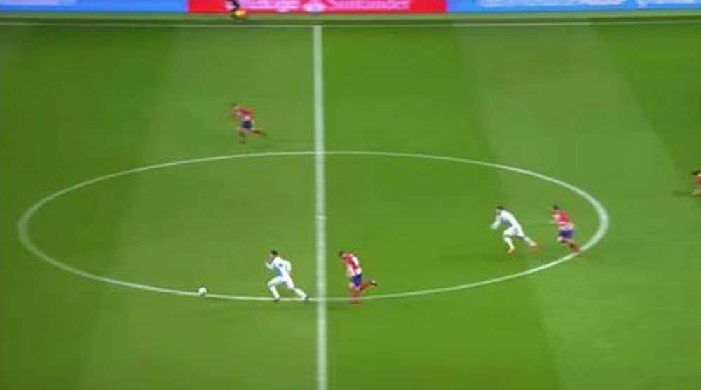 The Atletico man did brilliantly to win the ball back. Screenshot/beINSports