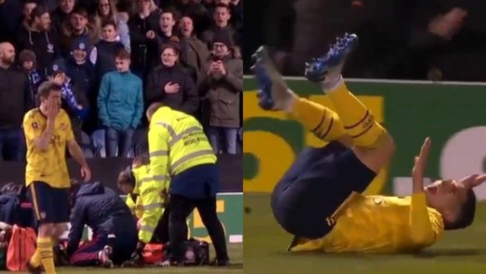 Torreira got little sympathy from part of the Portsmouth crowd. Capturas/DAZN