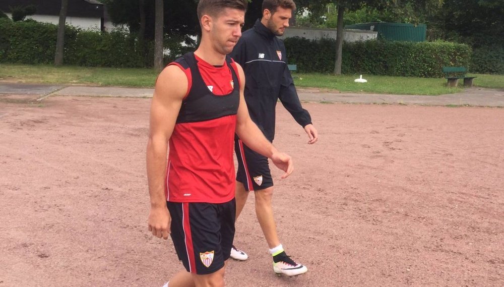 Vietto in training with new club Sevilla. SevillaFC