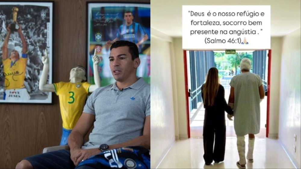 Lúcio divulga primeira foto após acidente doméstico. Colagem EFE @BrasilEdition