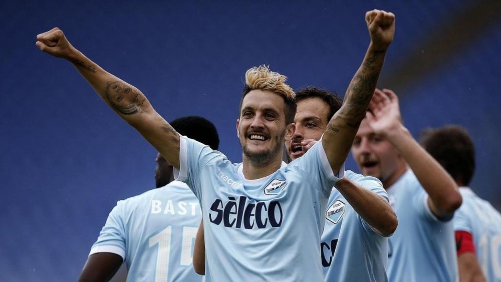 Luis Alberto, celebrando un gol con la Lazio en la Serie A. EFE