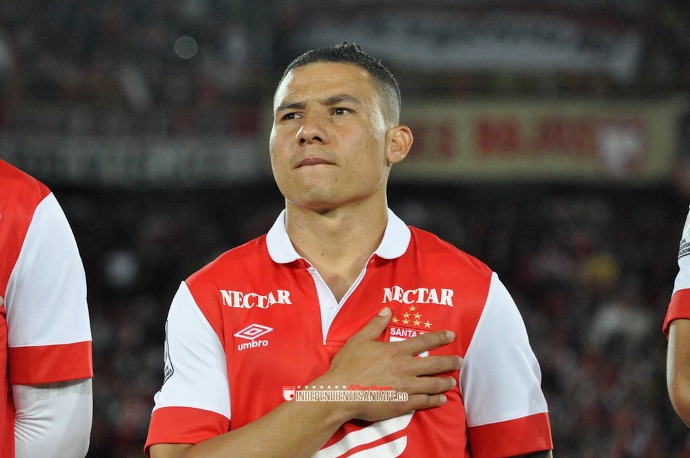 Luis Carlos Arias, antes de un partido de Independiente de Santa Fe. IndependienteSantaFe