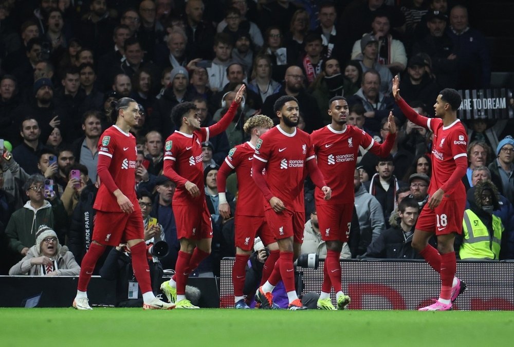 1.000 goles del Liverpool en la 'era Klopp': Salah, Mané y Firmino, sus grandes artilleros. AFP