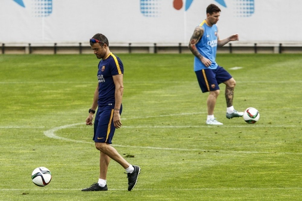 Messi não treinou depois de uma dura conversa de Luis Enrique com seus jogadores. AFP