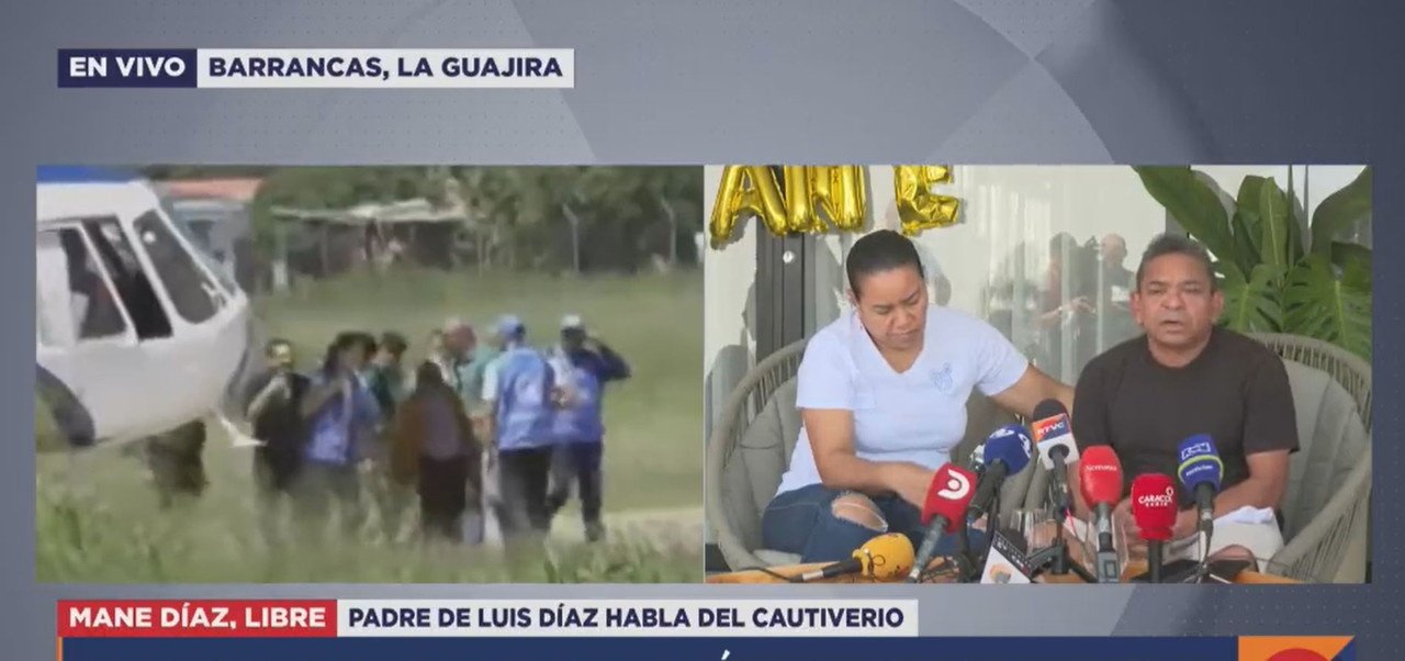 Luis Diaz's father encouraged the whole country to stick together. Screenshot/RTVCNoticias