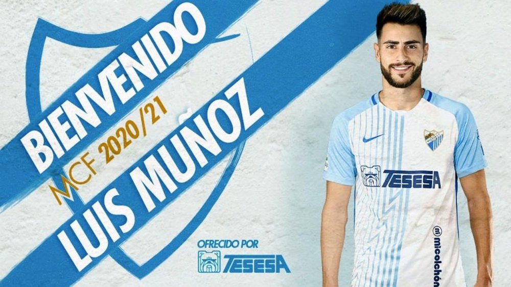 Luis Muñoz firmó hasta 2023. Twitter/MalagaCF