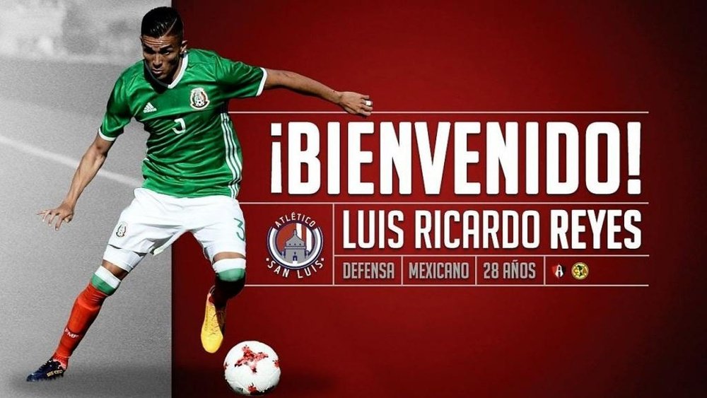 Luis Reyes jugará en Atlético San Luis. Twitter/AtletideSanLuis