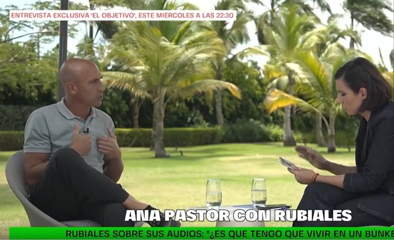 Rubiales fue entrevistado por Ana Pastor en 'LaSexta'. Captura/LaSexta
