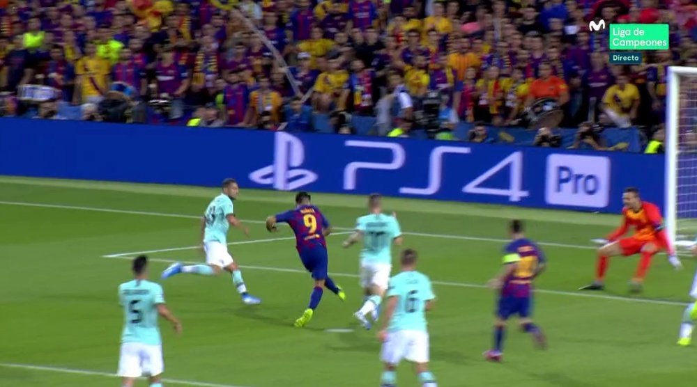 Messi and Suarez's beautiful link-up save Barça again. Screenshot/Movistar+