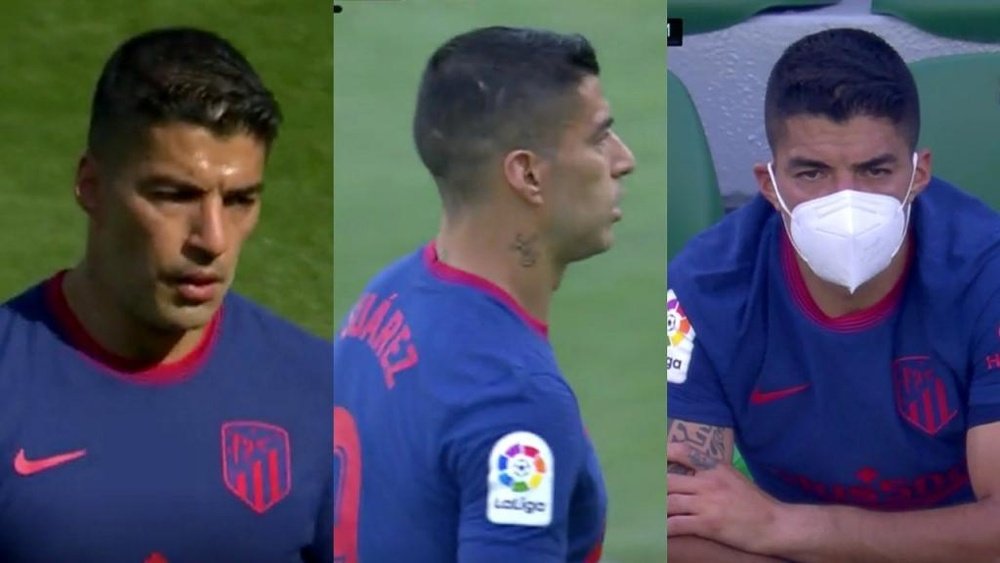 Luis Suarez was angry at being subbed off. Screenshot/MovistarLigadeCampeones
