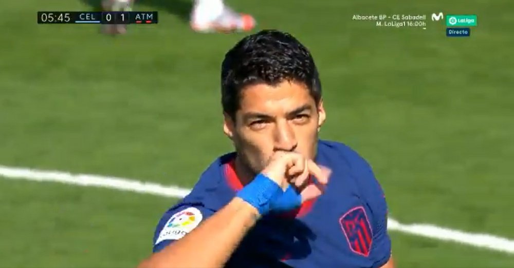 Costa y Luis Suárez combinaron para el 0-1. Captura/MovistarLaLiga