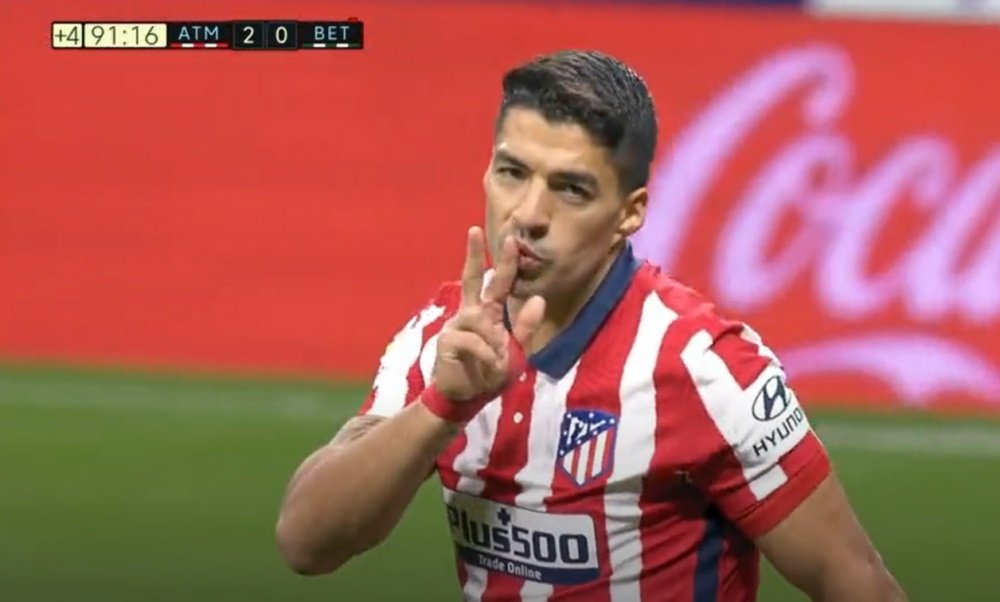 Suárez scored for Atlético. Screenshot/MovistarLaLiga