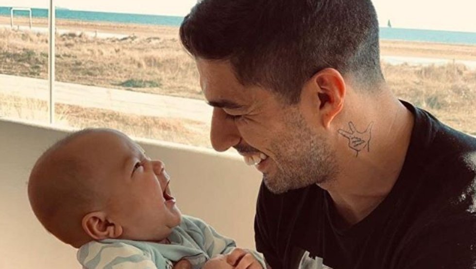 La tierna foto de Luis Suárez con su hijo Lautaro. Instagram