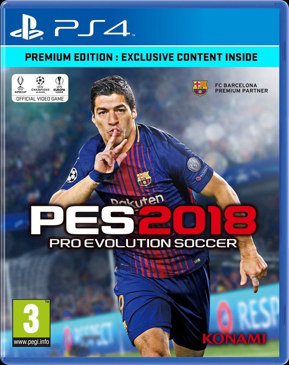 Luis Suárez, portada del Pro Evolution Soccer 2018. PES