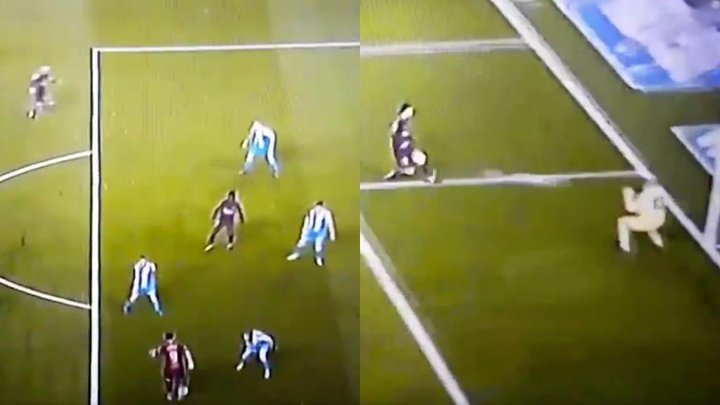 Messi volleyed home Suarez's outrageous pass