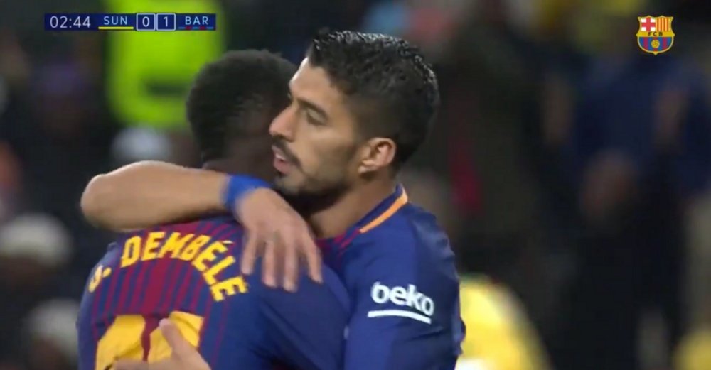 Dembélé a inscrit un très beau but. Twitter/FCBarcelone