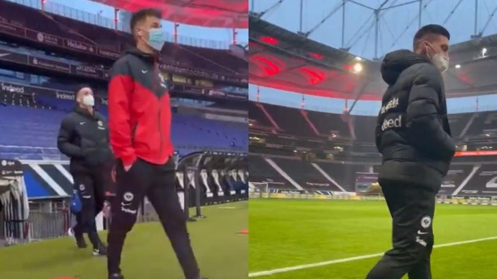 Jovic começa no banco sua segunda passagem pelo Eintracht. Captura/Eintracht