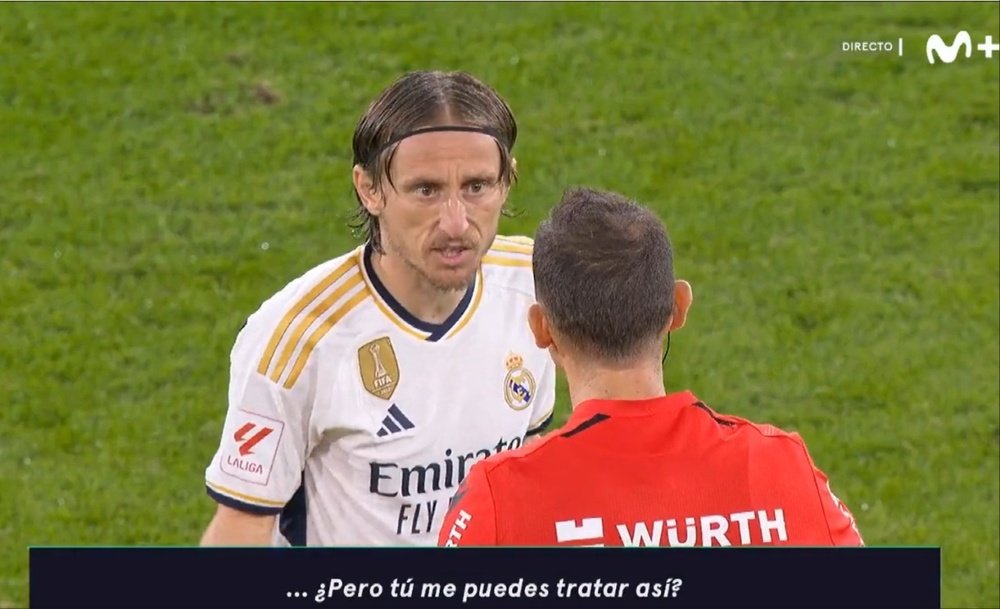 Modric discutió con el árbitro. Captura/MovistarLaLiga