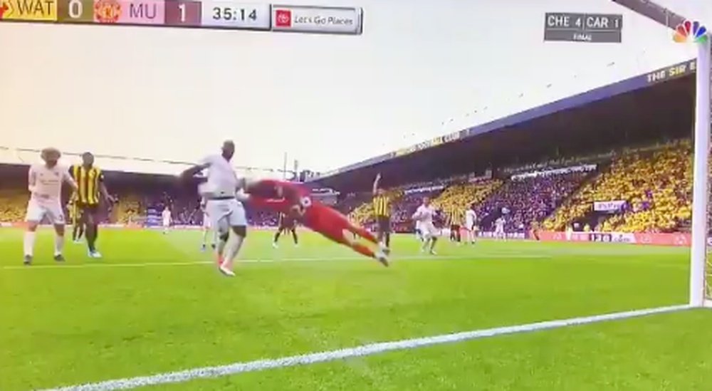 Lukaku abrió el marcador ante el Watford. Captura
