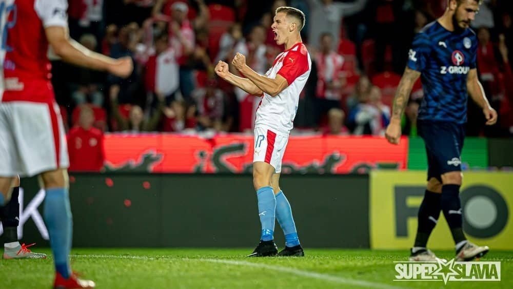Lukas Provod marcó un tanto para la victoria del Slavia. Twitter/slaviaofficial