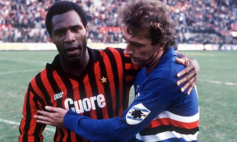 Luther Blissett pictured during his time at Milan in the 80's. AFP