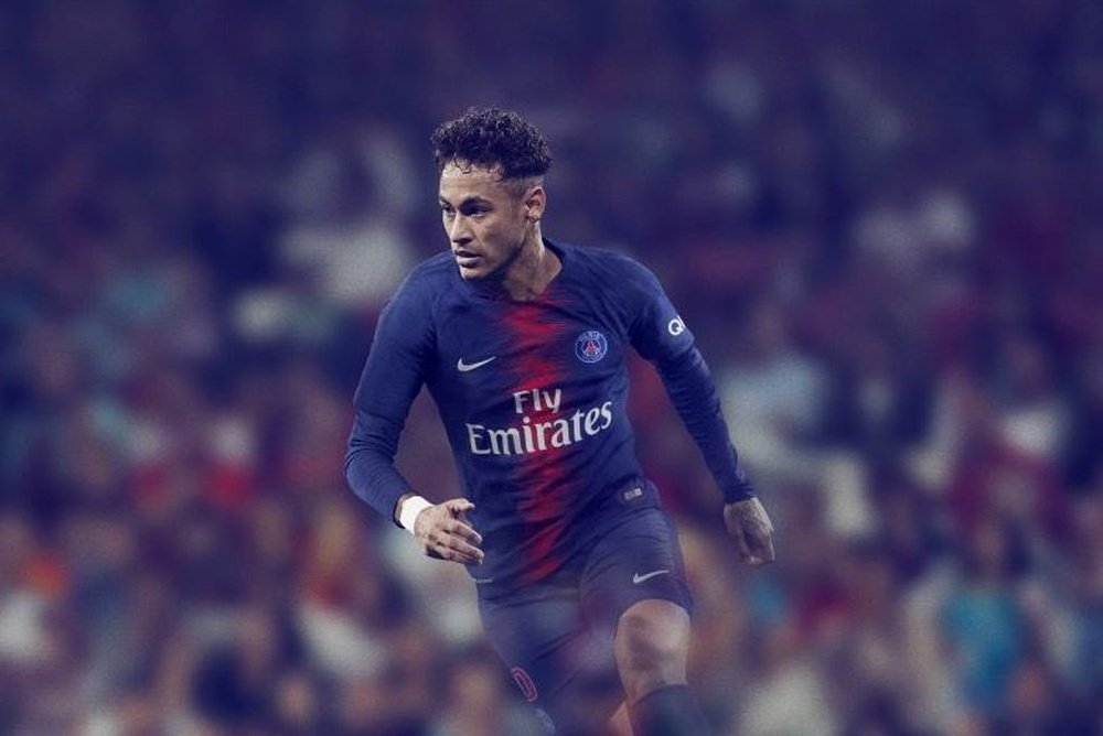Neymar models the new PSG kit. Twitter/PSGinside