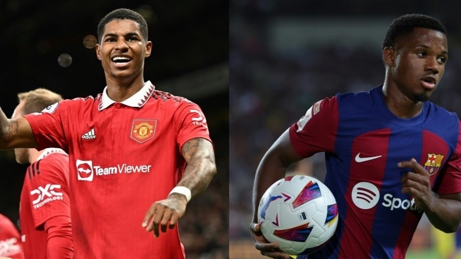 United are considering a swap deal between Marcus Rashford and Barcelona forward Ansu Fati. AFP