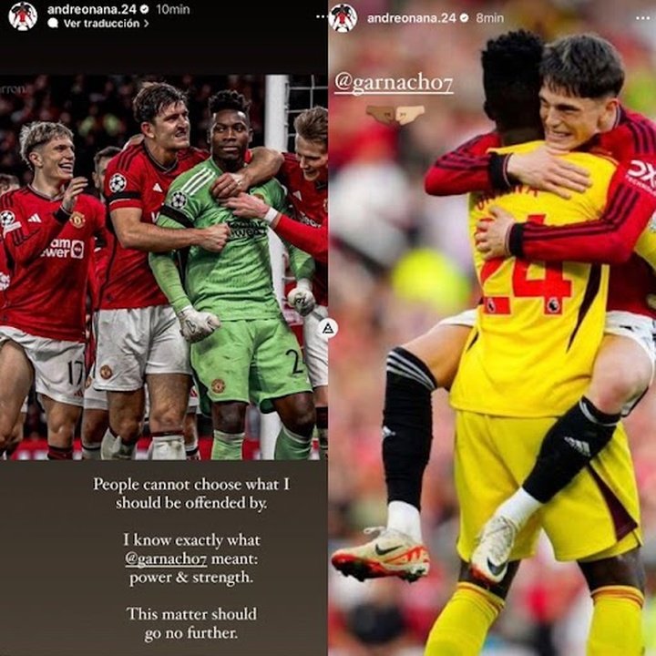 Man Utd's Onana backs Garnacho after his IG post with two monkey emojis