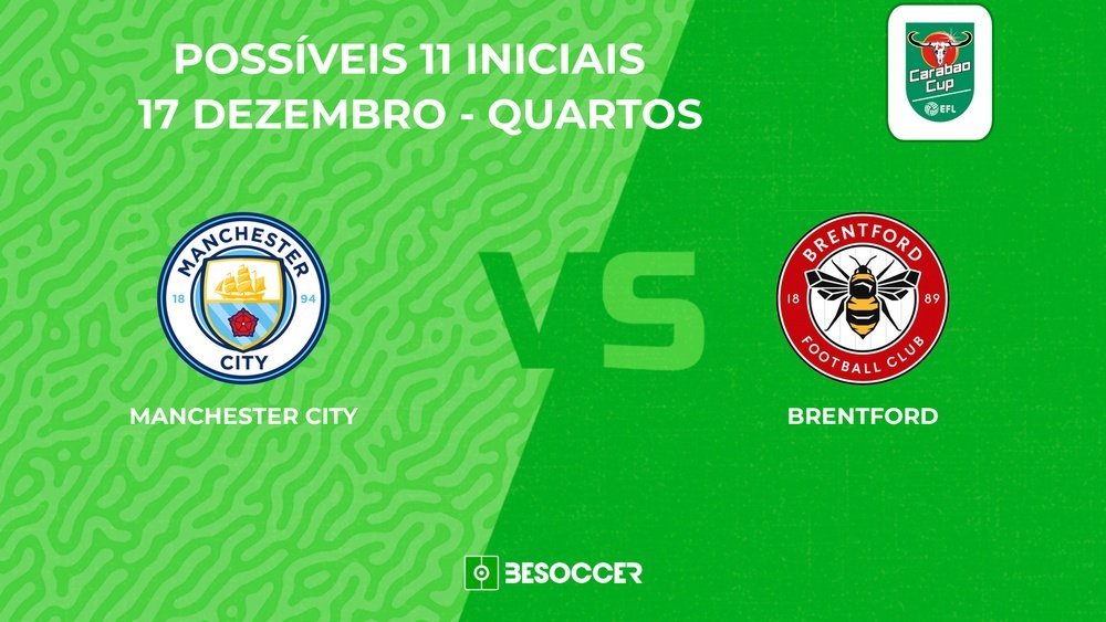 Manchester City-Brentford, veja as prováveis escalações