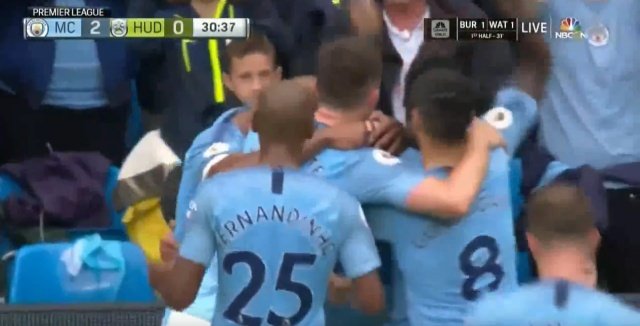Both Jesus and Aguero struck against the 'Terriers'. Screenshot