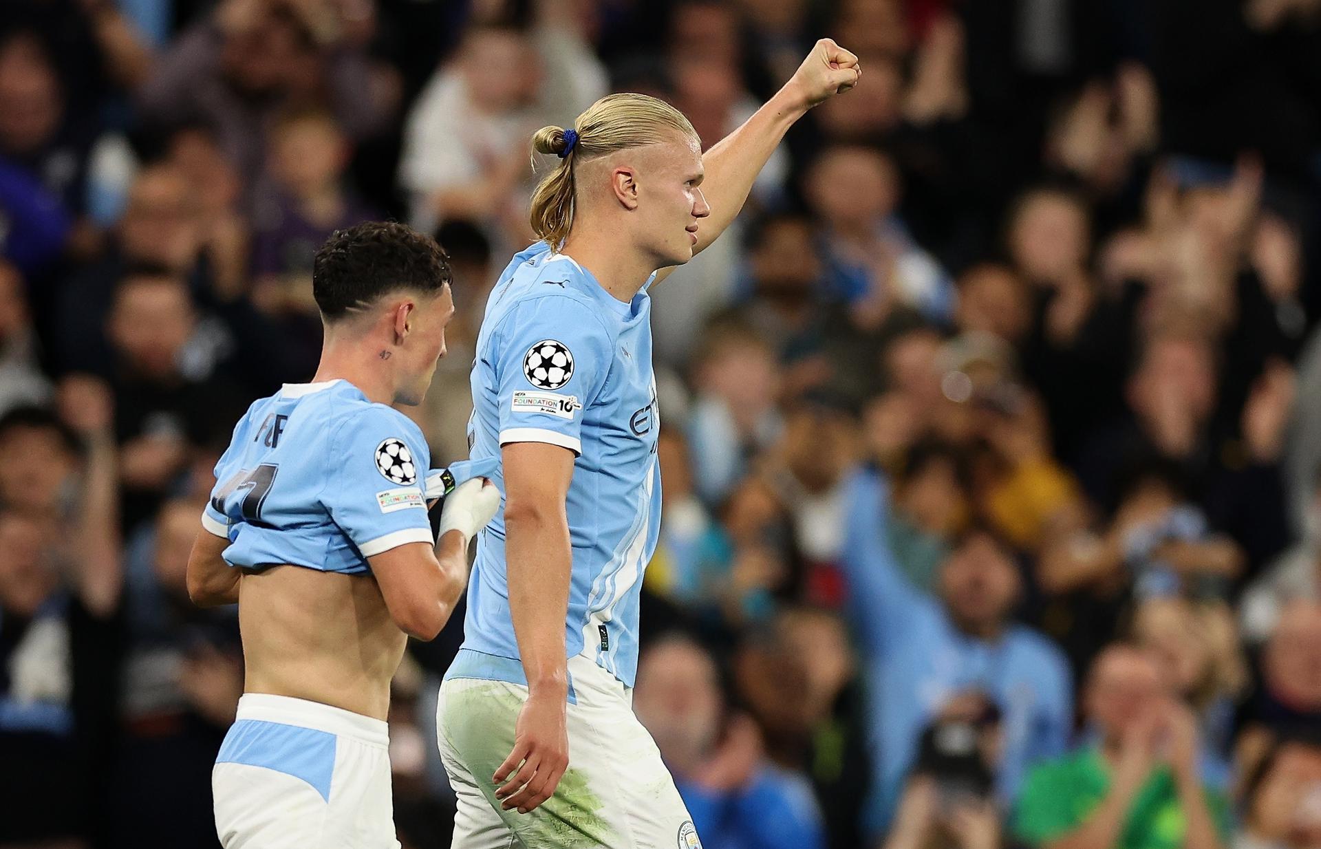 Haaland chega aos 50 gols na Champions, em goleada do City sobre o Napoli