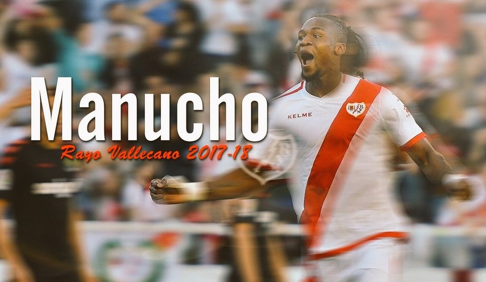 Manucho, nuevo jugador del Rayo Vallecano. Twitter/RVMOficial