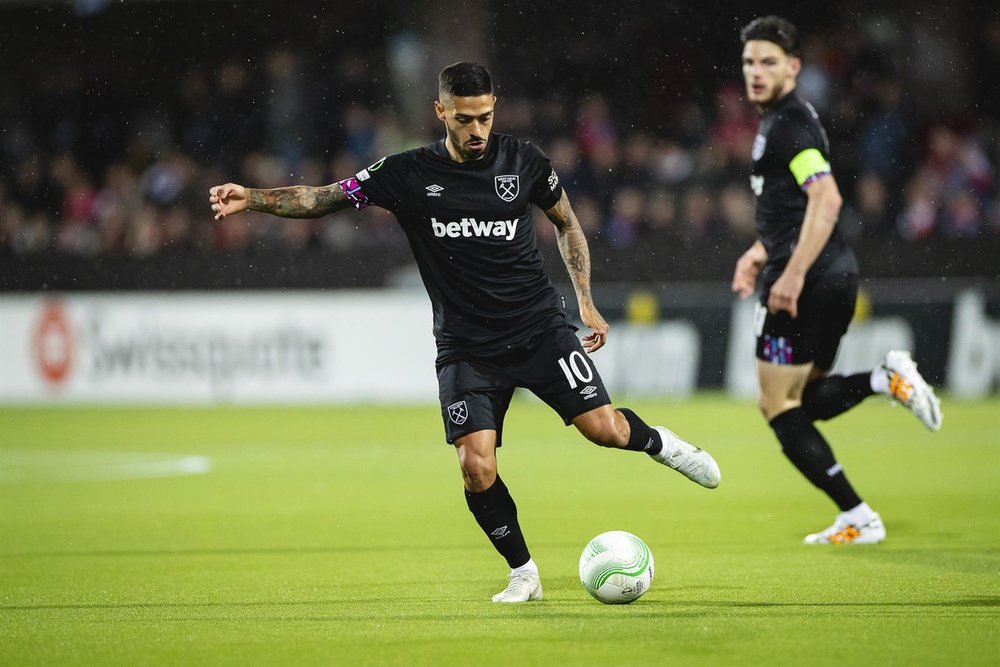 Lanzini, autor de un gol en la Conference League. EFE