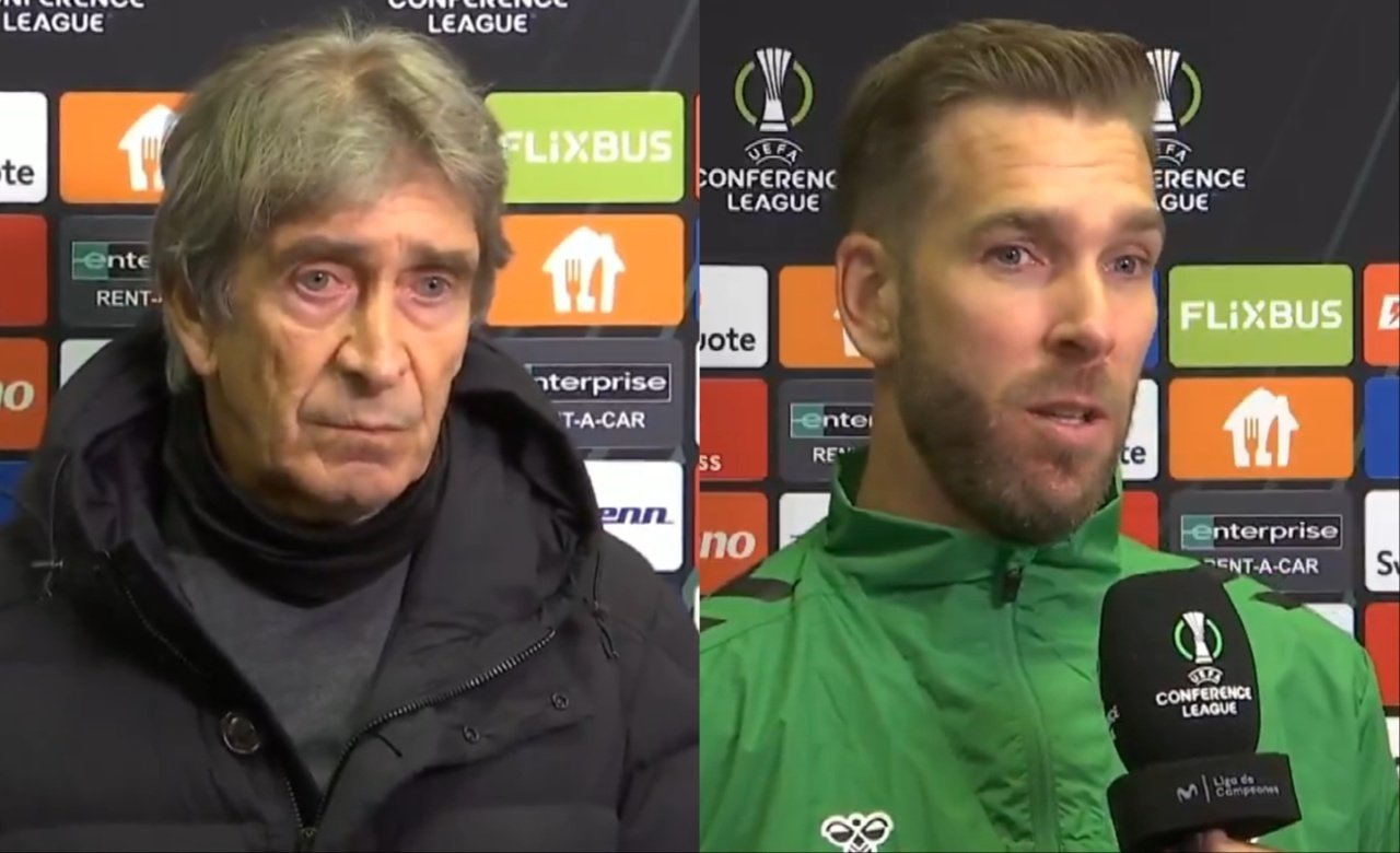 Pellegrini y Adrián hablaron tras la derrota en la Conference. Capturas/Movistar