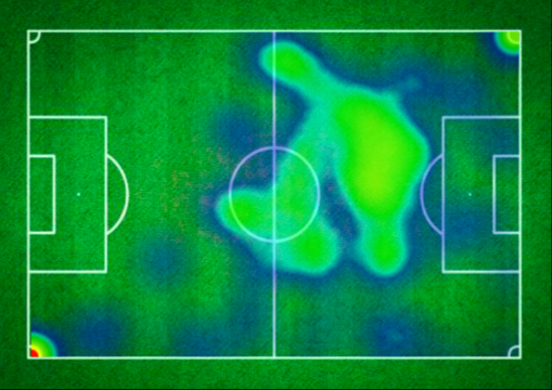 Mapa de calor de Leo Messi en el Clásico