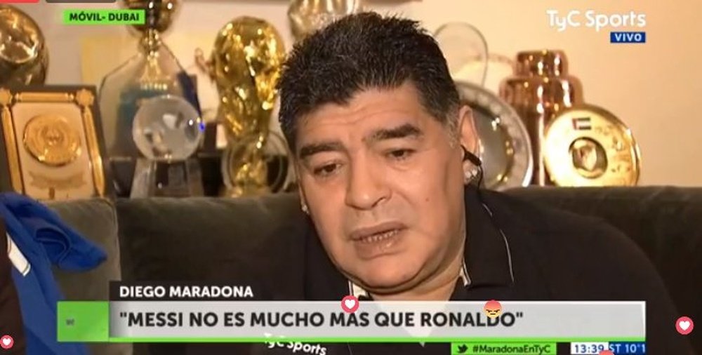 Maradona, sobre Messi y Cristiano. Twitter