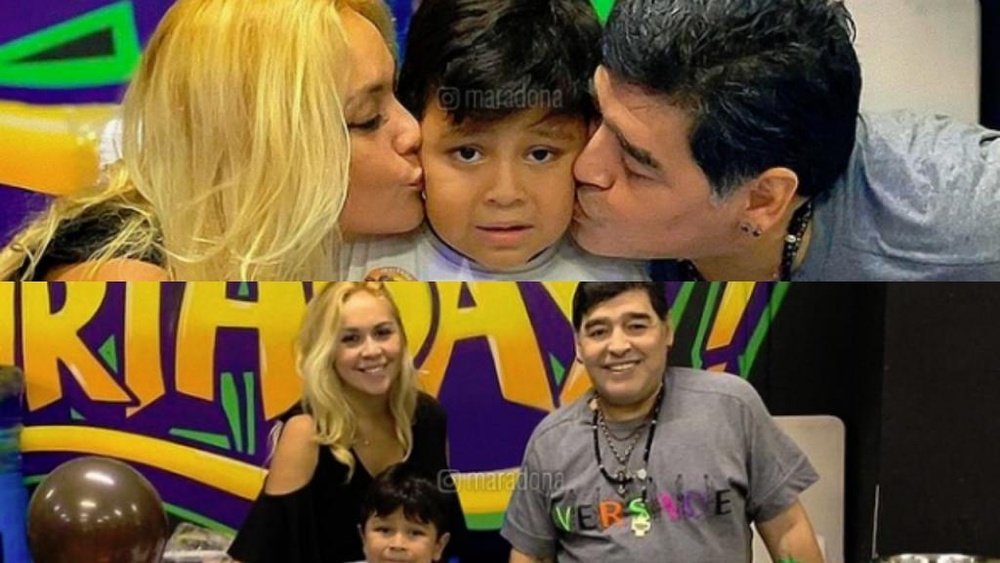 Maradona celebró los seis años de Diego Fernando junto a su esposa. Instagram/Maradona